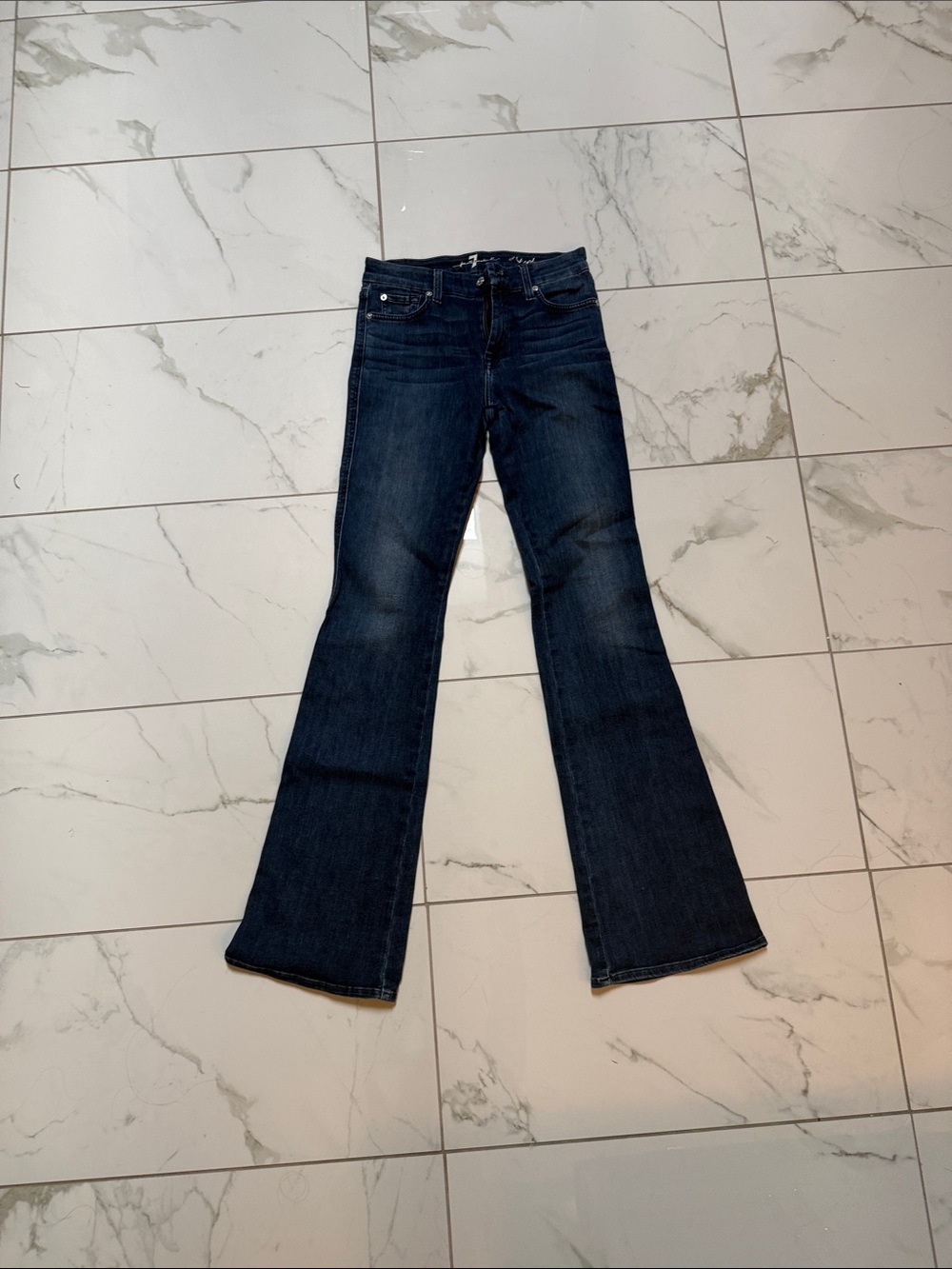 7 For All Mankind Dark Blue Flare Jeans